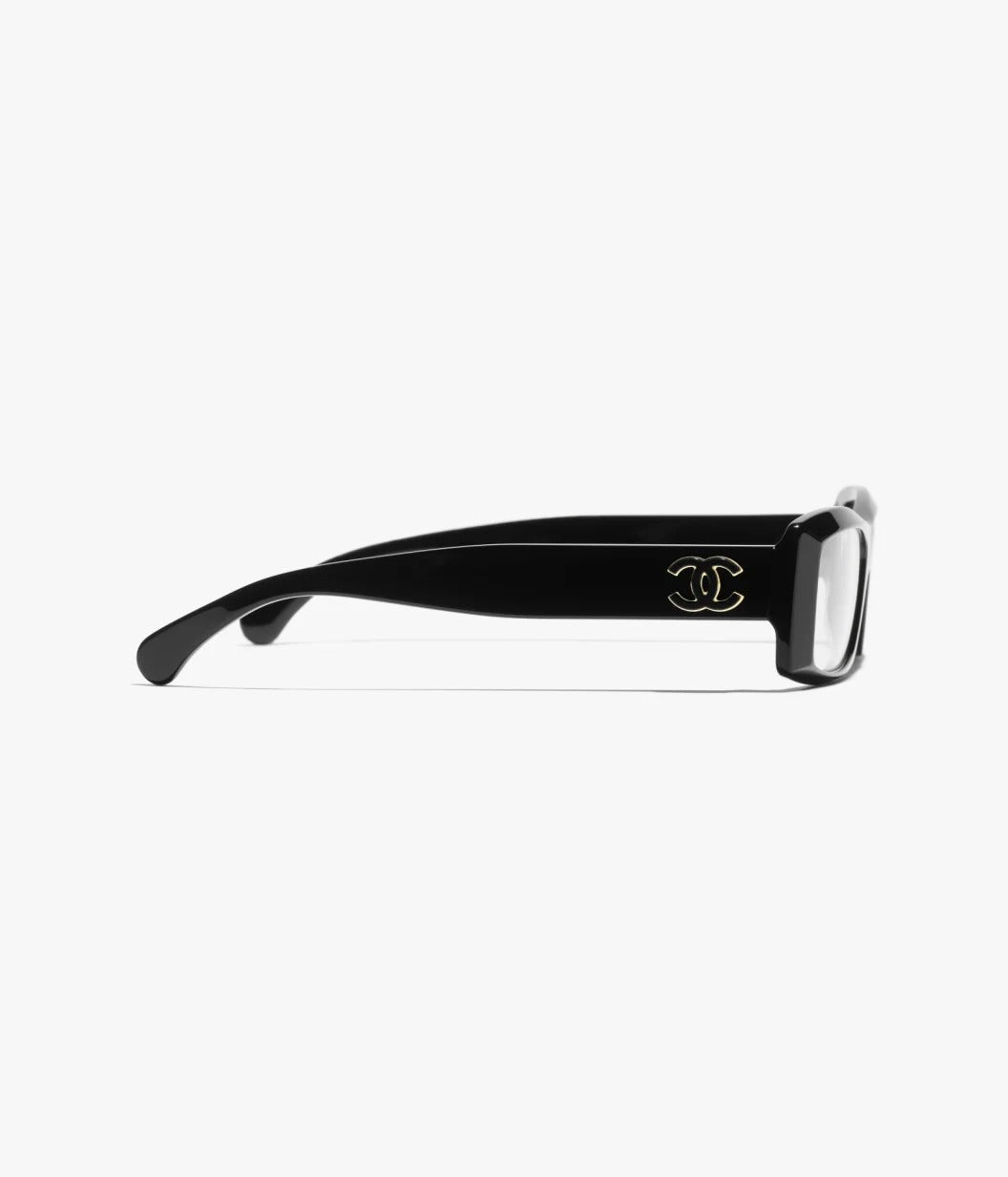 Chanel Unisex Rectangle Black Eyeglasses