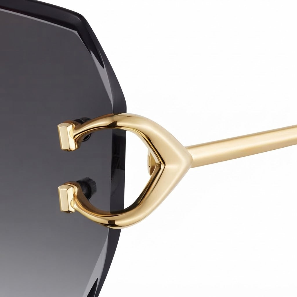 Cartier Classic C Motif Women Rimless Grey Sunglasses