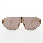 Balenciaga BB0283S Unisex Shield Gold / Peach-Pink Sunglasses