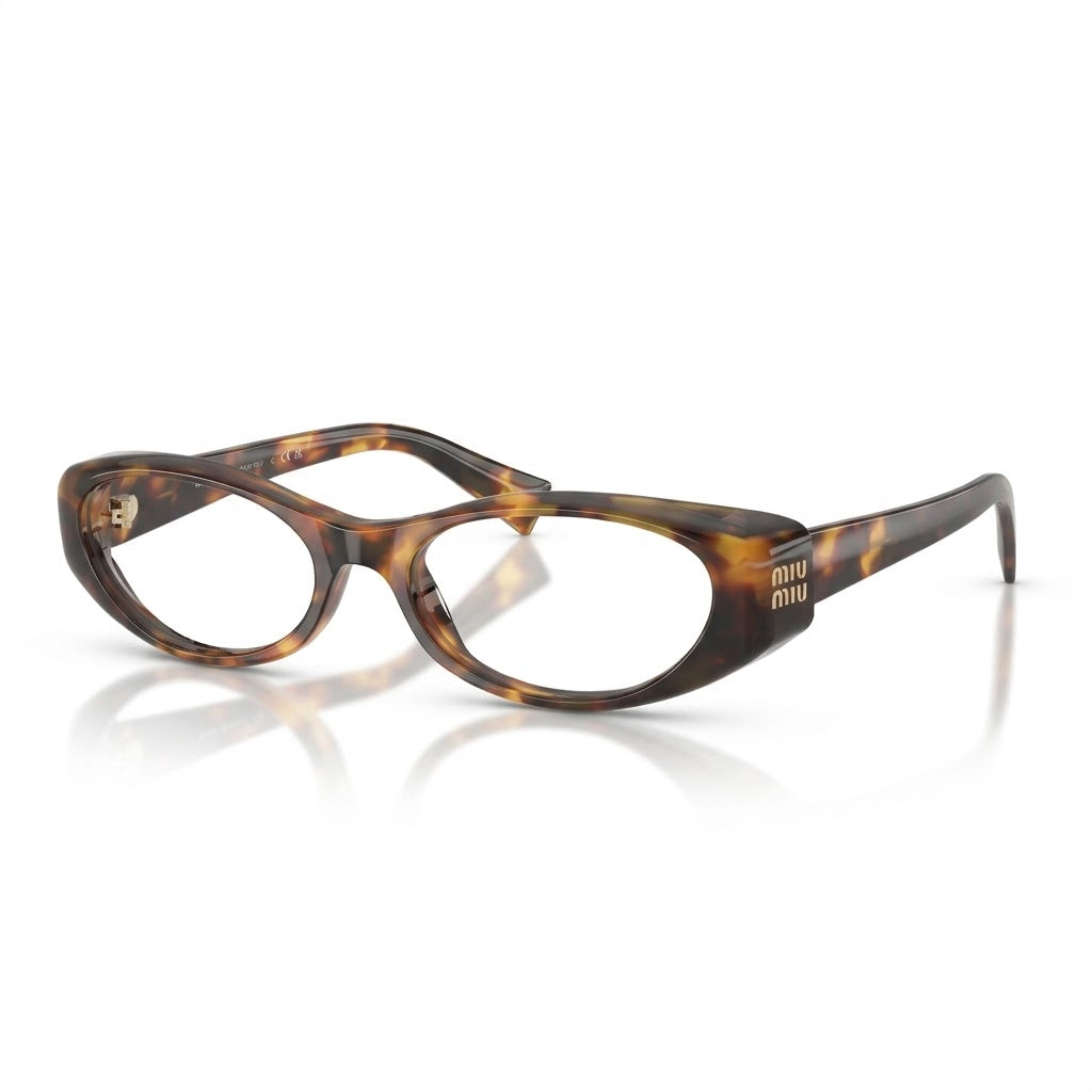 Miu Miu Women MU 03ZV Narrow Oval Optical Honey Havana / Transparent Glasses