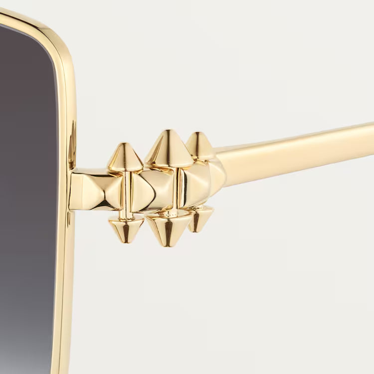 Cartier Clash de C Women Gold Finish Studded Temple Square Grey Gradient Sunglasses