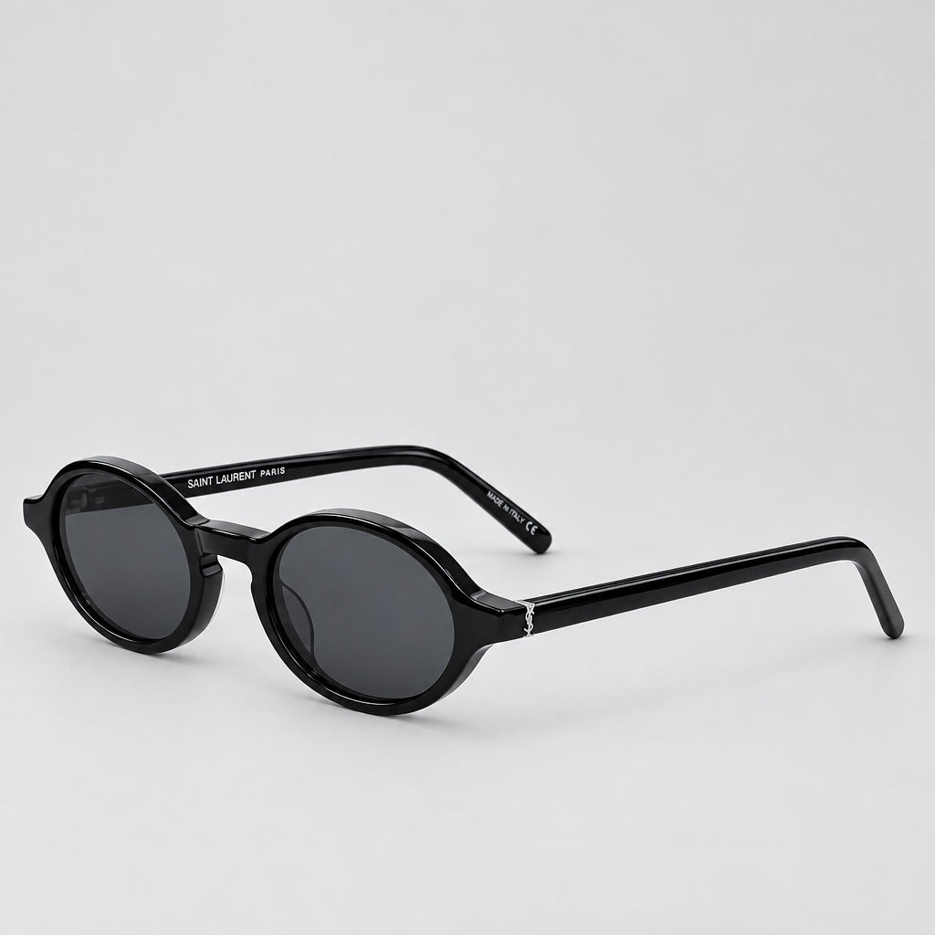 Saint Laurent SL M161 Unisex Black Oval Sunglasses