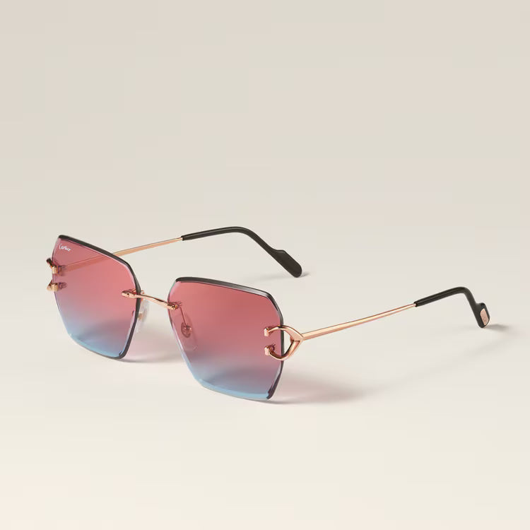 Cartier Classic C Motif Women Rimless Red Gradient Sunglasses