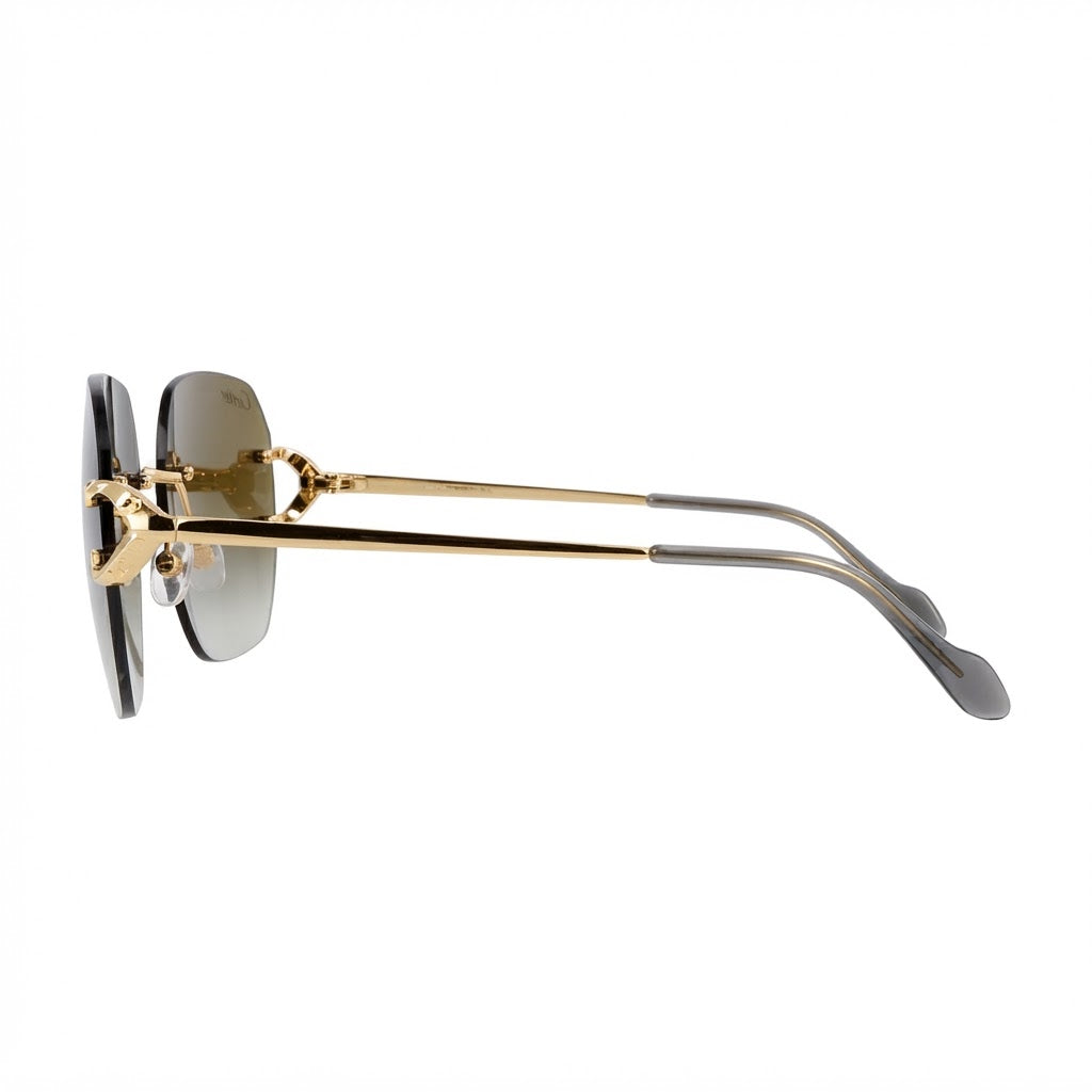 Cartier Classic C Motif Women Rimless Gold/Grey Sunglasses