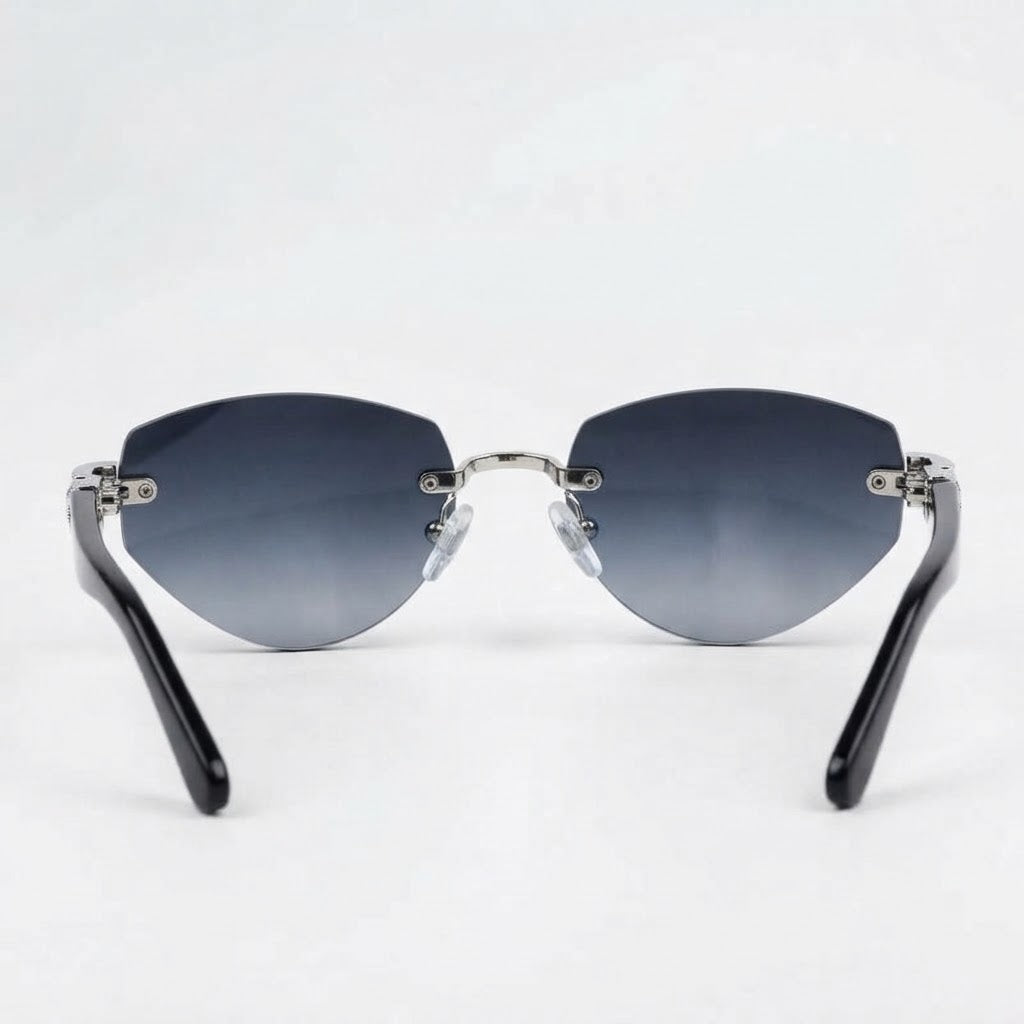 Cartier C Décor Unisex Geometric Frame Blue Gradient Sunglasses