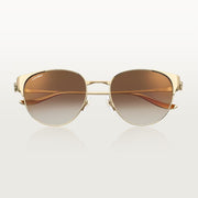 Cartier Panthère de Women Round Golden Brown Finish Sunglasses
