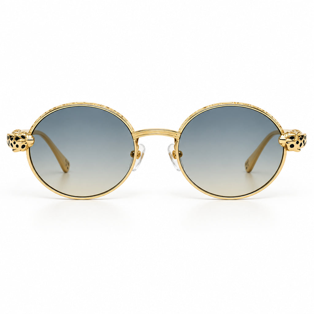 Cartier Panthère de C Women Round Blue-Yellow Gradient Sunglasses