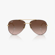 Ray-Ban Unisex Rimless Pilot Light Brown Gradient Sunglasses
