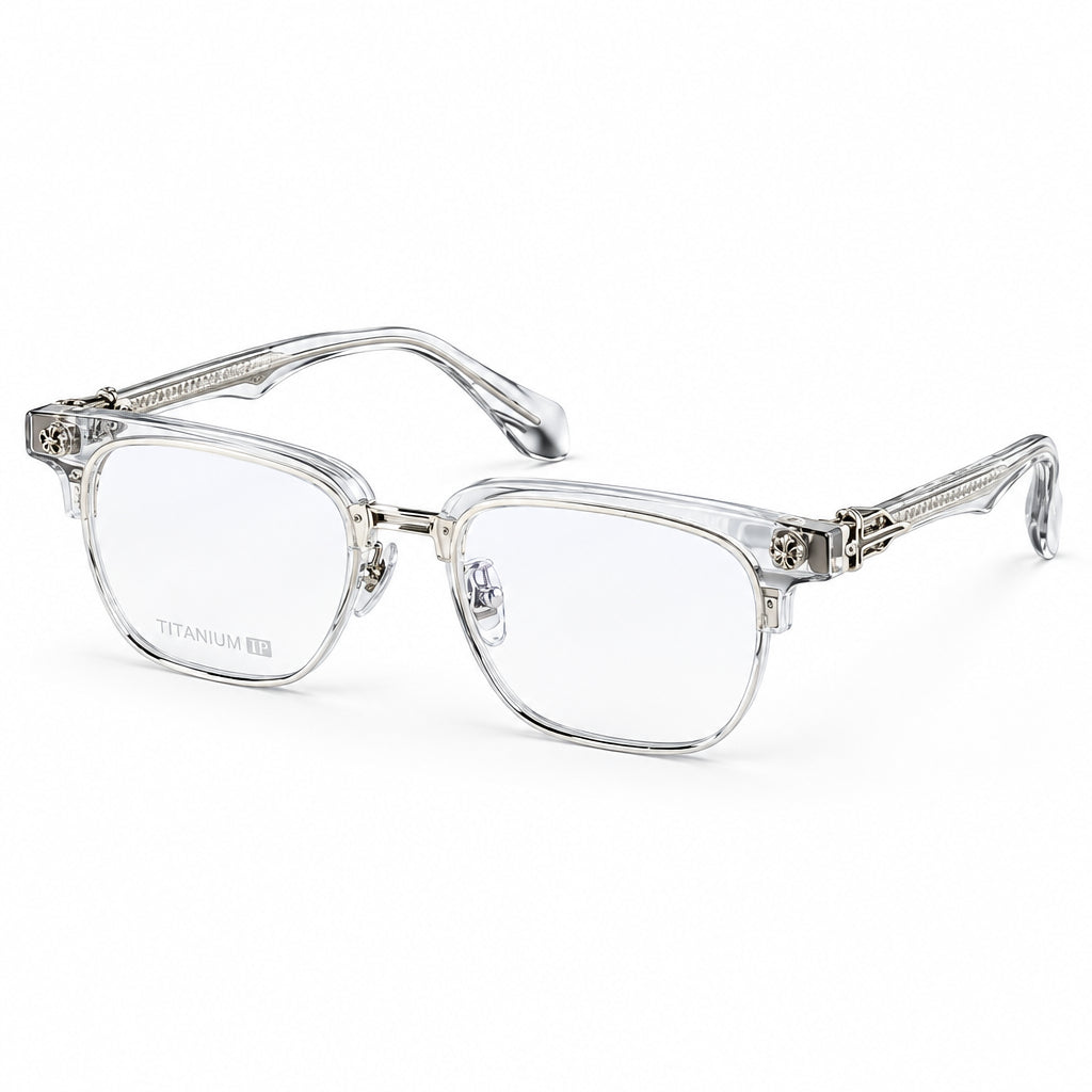 Chrome Hearts Titanium Semi-Rimless Crystal Frames Optical Glasses