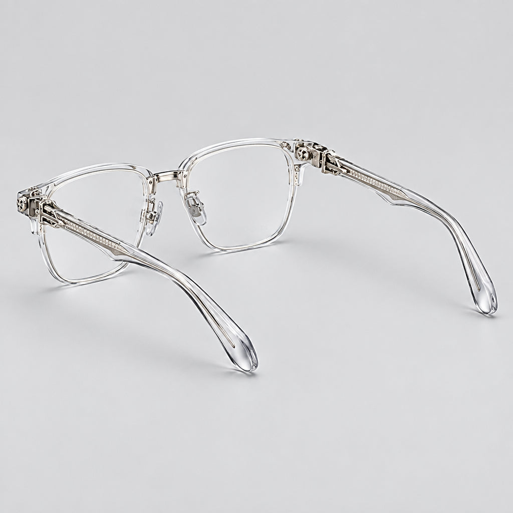 Chrome Hearts Titanium Semi-Rimless Crystal Frames Optical Glasses