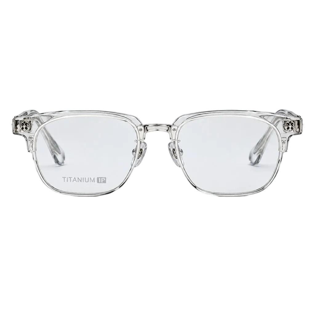 Chrome Hearts Titanium Semi-Rimless Crystal Frames Optical Glasses