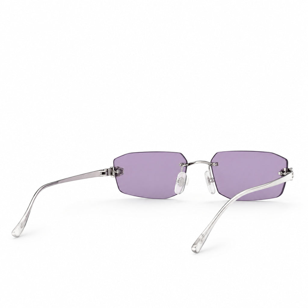 Cartier Panthère de C Unisex Rimless Rectangular Purple Sunglasses