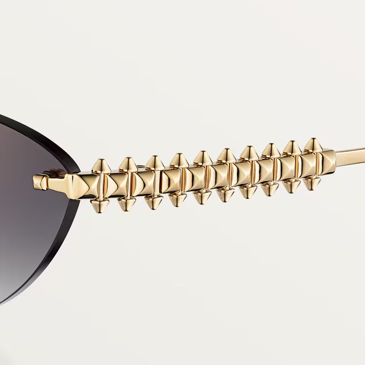 Cartier Clash de C Women Rimless Studded Temple Gradient Grey Sungalsses