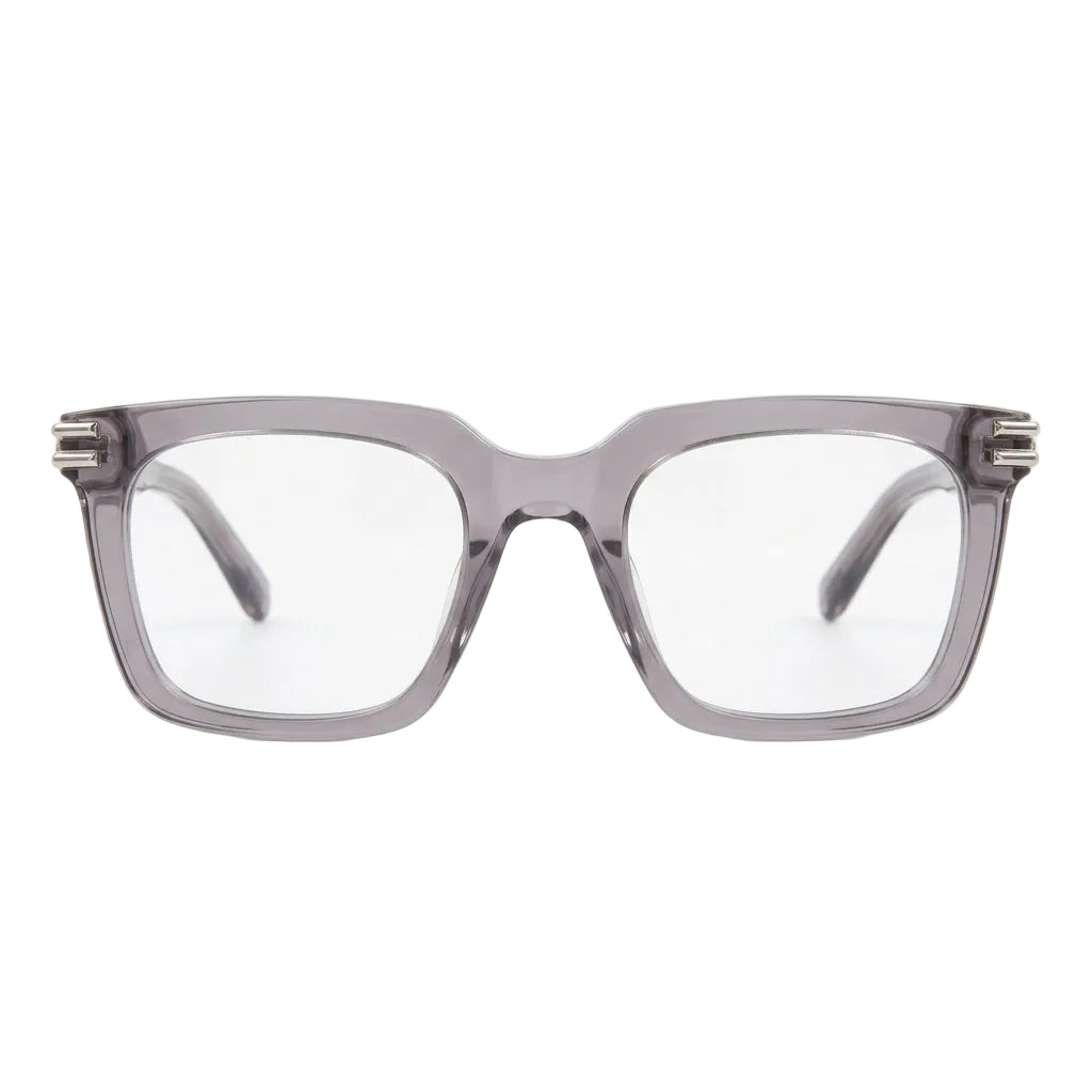 Philipp Plein Men VPP115M 04AR Transparent Dark Grey Eyeglasses