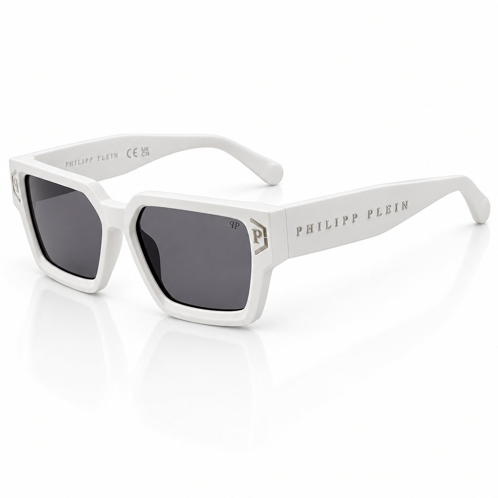 Philipp Plein Men's Square Matte White Sunglasses