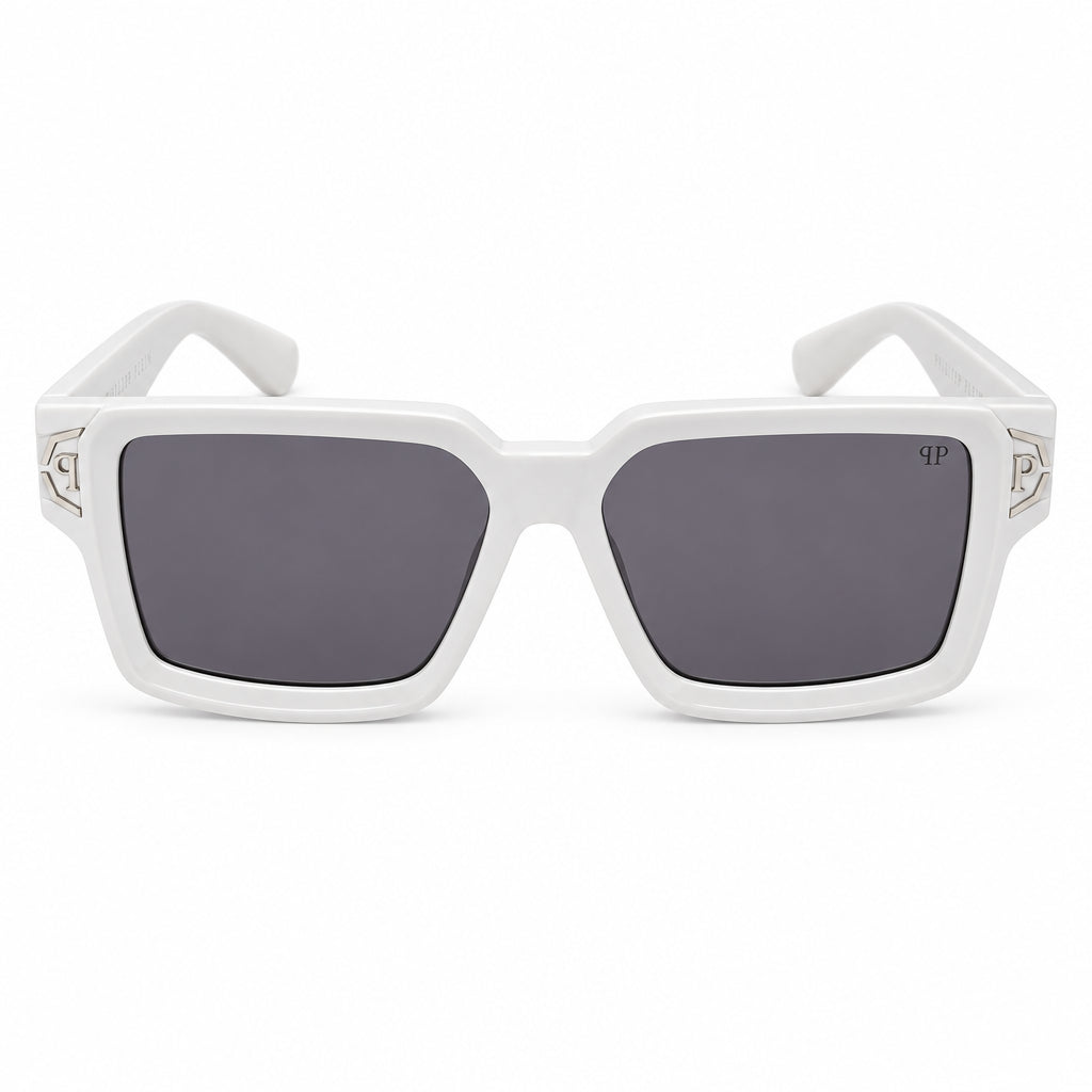 Philipp Plein Men's Square Matte White Sunglasses