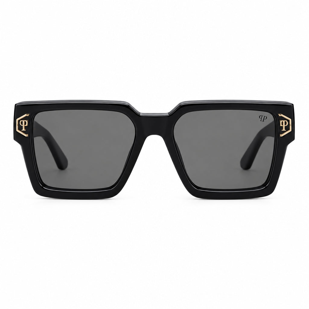 Philipp Plein Men's Square Shiny Black Sunglasses
