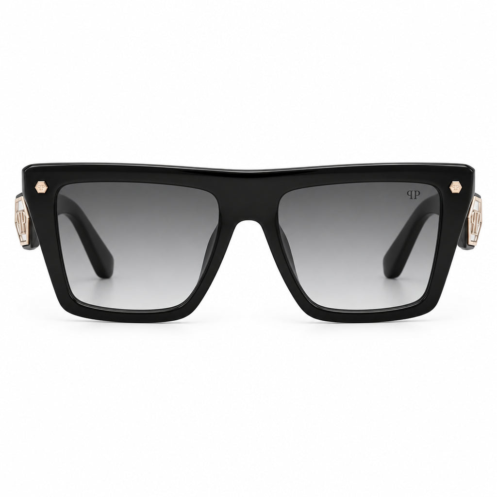 Philipp Plein SPP177 Unisex Shiny Black Sunglasses