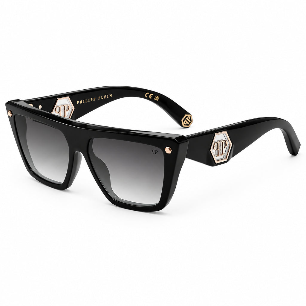 Philipp Plein SPP177 Unisex Shiny Black Sunglasses