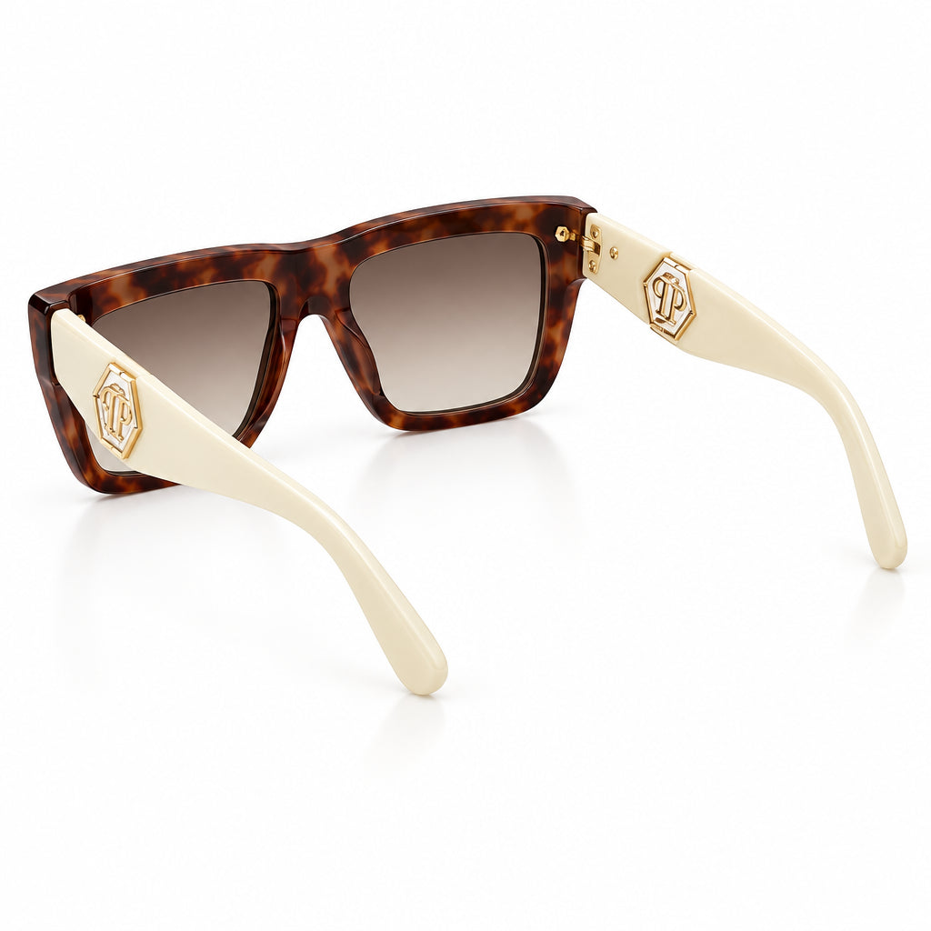 Philipp Plein SPP177 Unisex Shiny Powder Havana Sunglasses