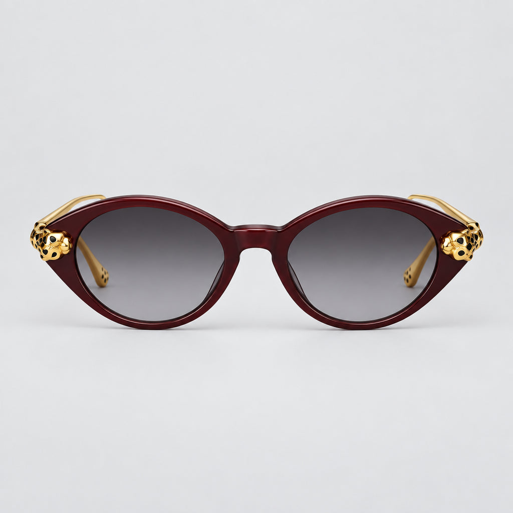 Cartier Panthère de Cartier Women’s Cat-Eye Rich Burgundy Sunglasses