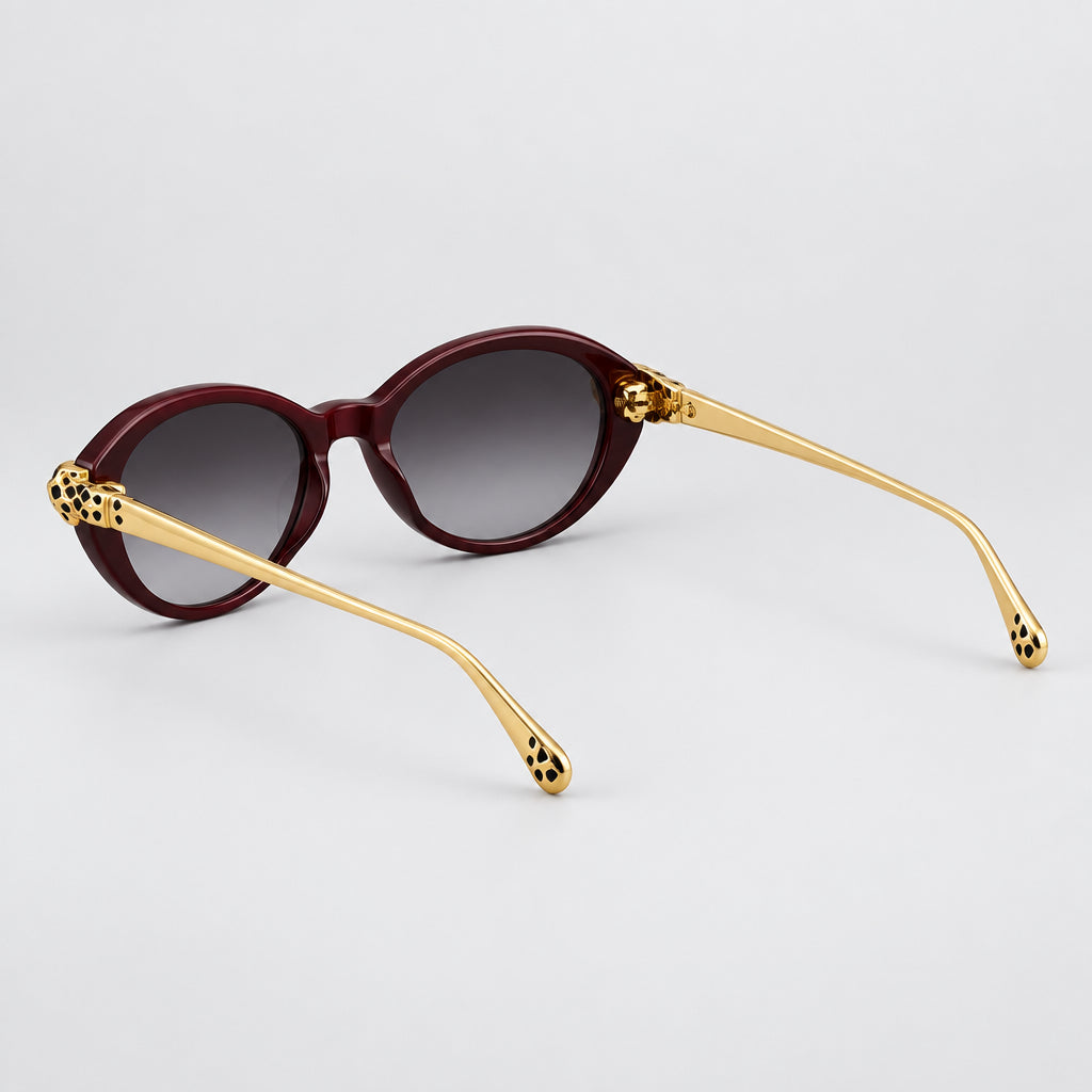 Cartier Panthère de Cartier Women’s Cat-Eye Rich Burgundy Sunglasses