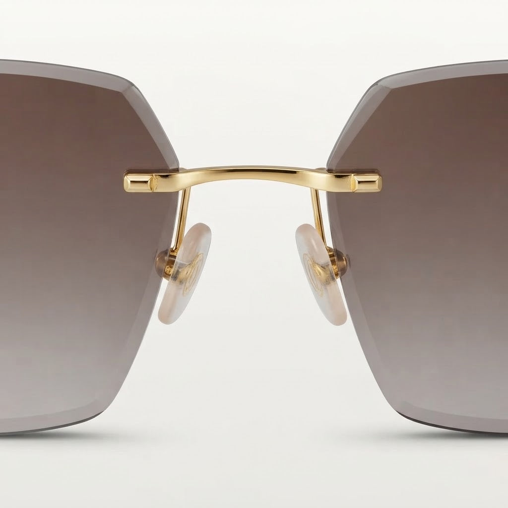 Cartier Classic C Motif Women Rimless Grey Sunglasses