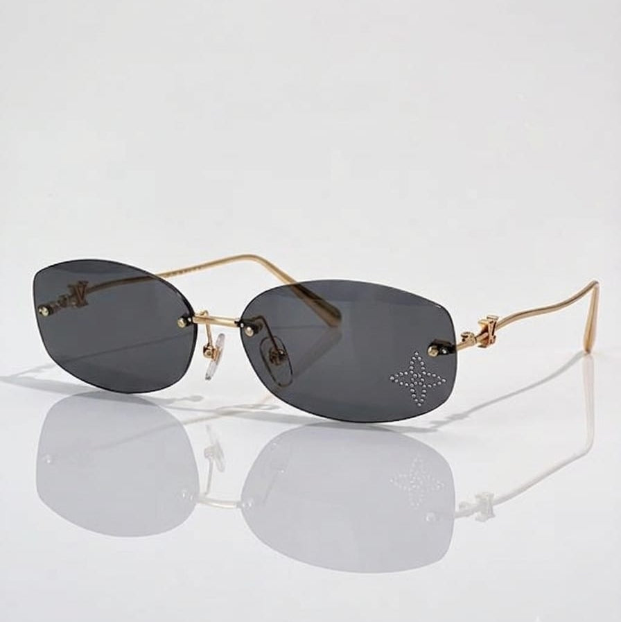 Louis Vuitton Women Crystal Oval Grey Sunglasses