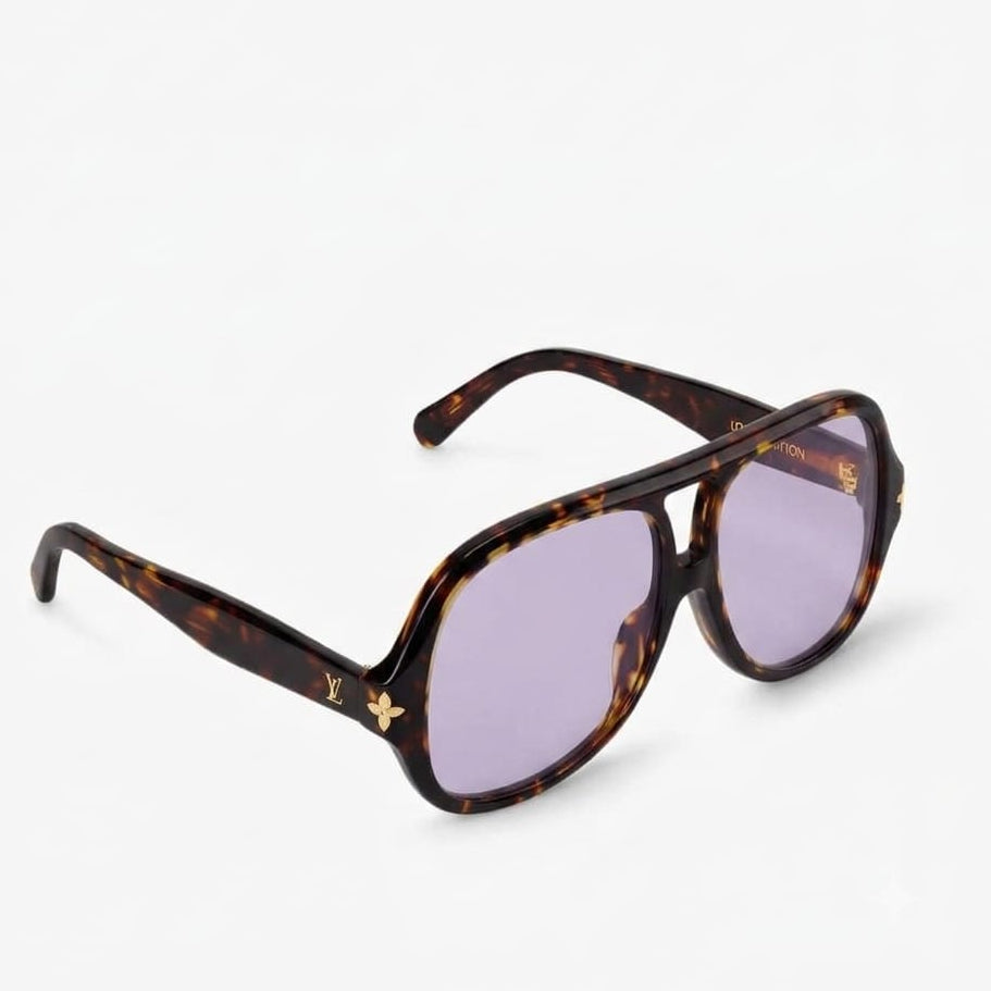 Louis Vuitton Women Aura Flower Square Pilot Sunglasses