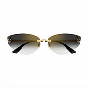 Cartier Panthère de Cartier Women Cat-Eye Black Gold/Grey Shaded Sunglasses