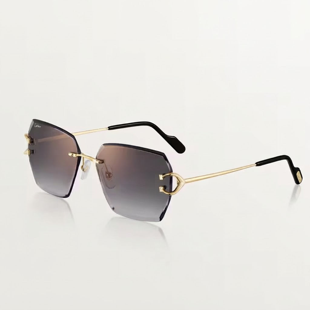 Cartier Classic C Motif Women Rimless Grey Sunglasses