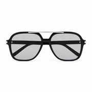 Saint Laurent Women SL 545 Geometric Aviator Black / Light Yellow Sunglasses