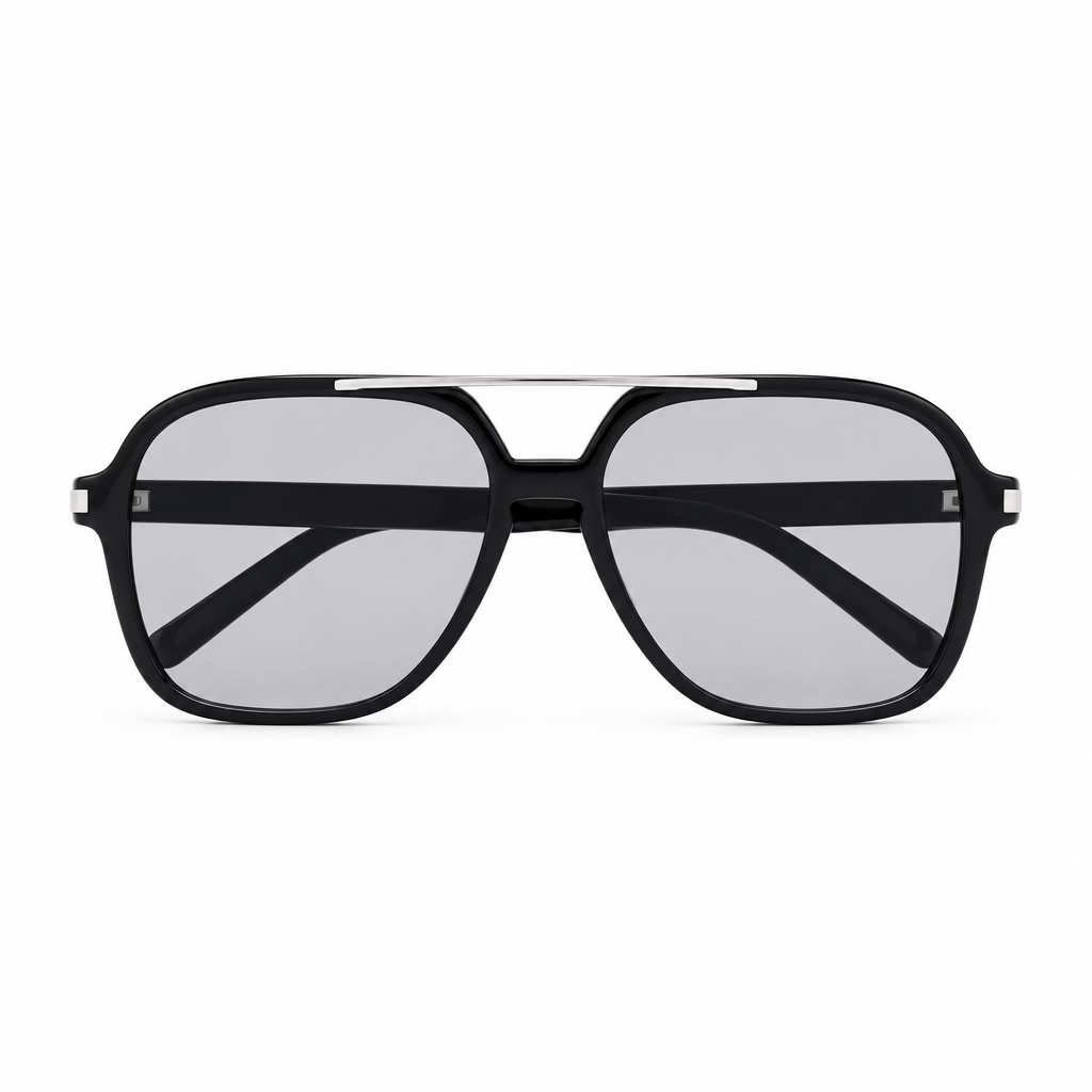 Saint Laurent Women SL 545 Geometric Aviator Black / Light Yellow Sunglasses