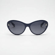 Chanel Women Blue Gold Chain Sunglasses