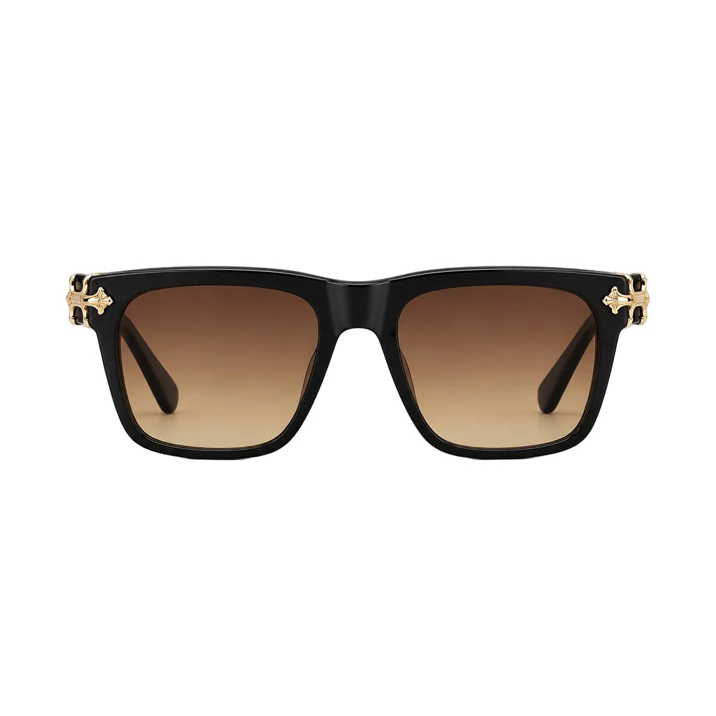 Chrome Hearts Unisex SLIDN Gold Hardware Black Glasses