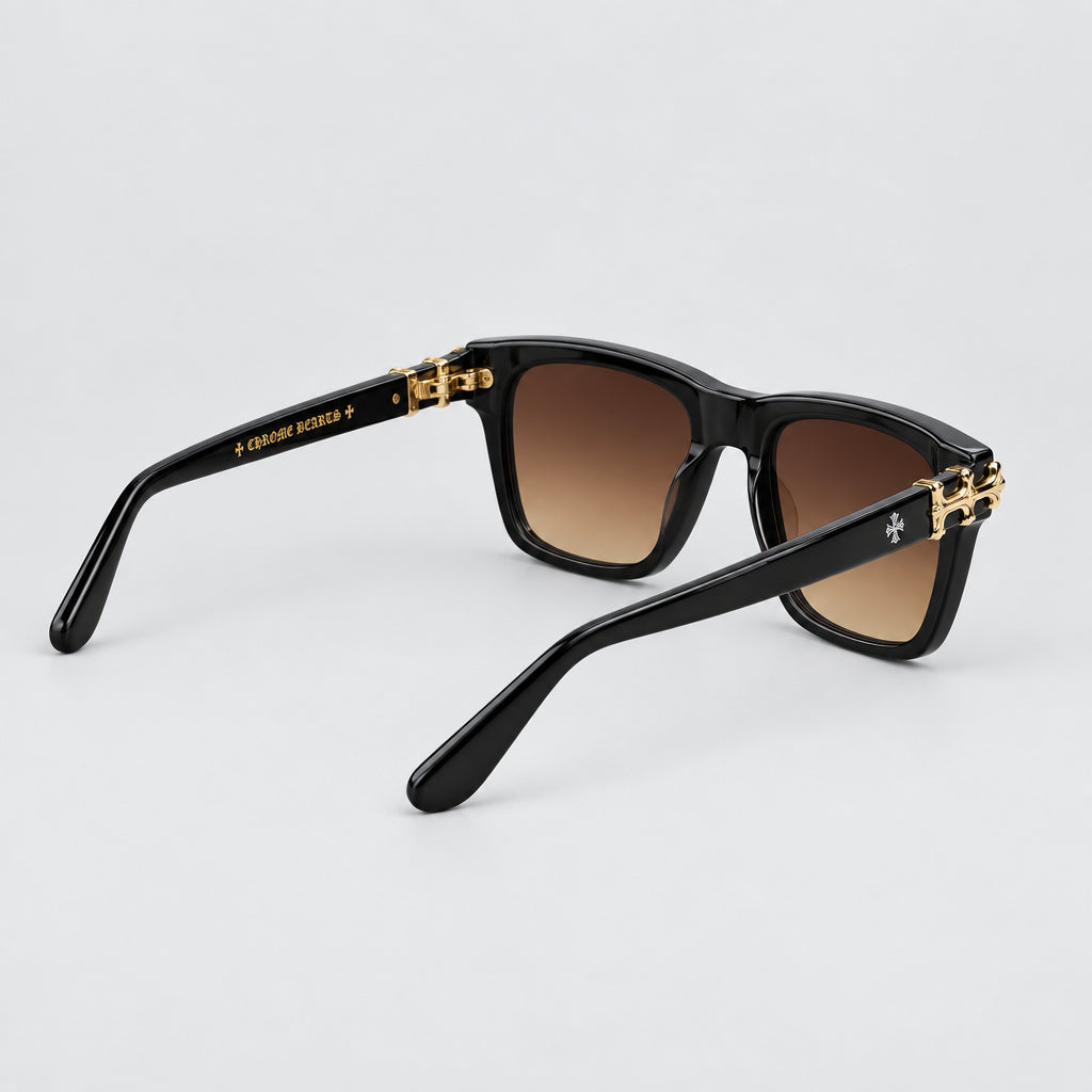 Chrome Hearts Unisex SLIDN Gold Hardware Black Glasses