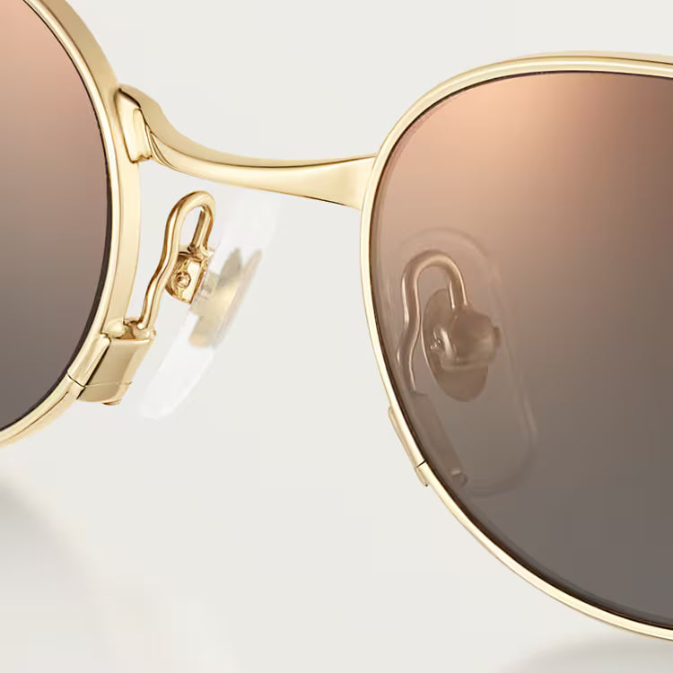 Cartier Panthère de C Women Oval Gold & Grey Mirrored  Sunglasses