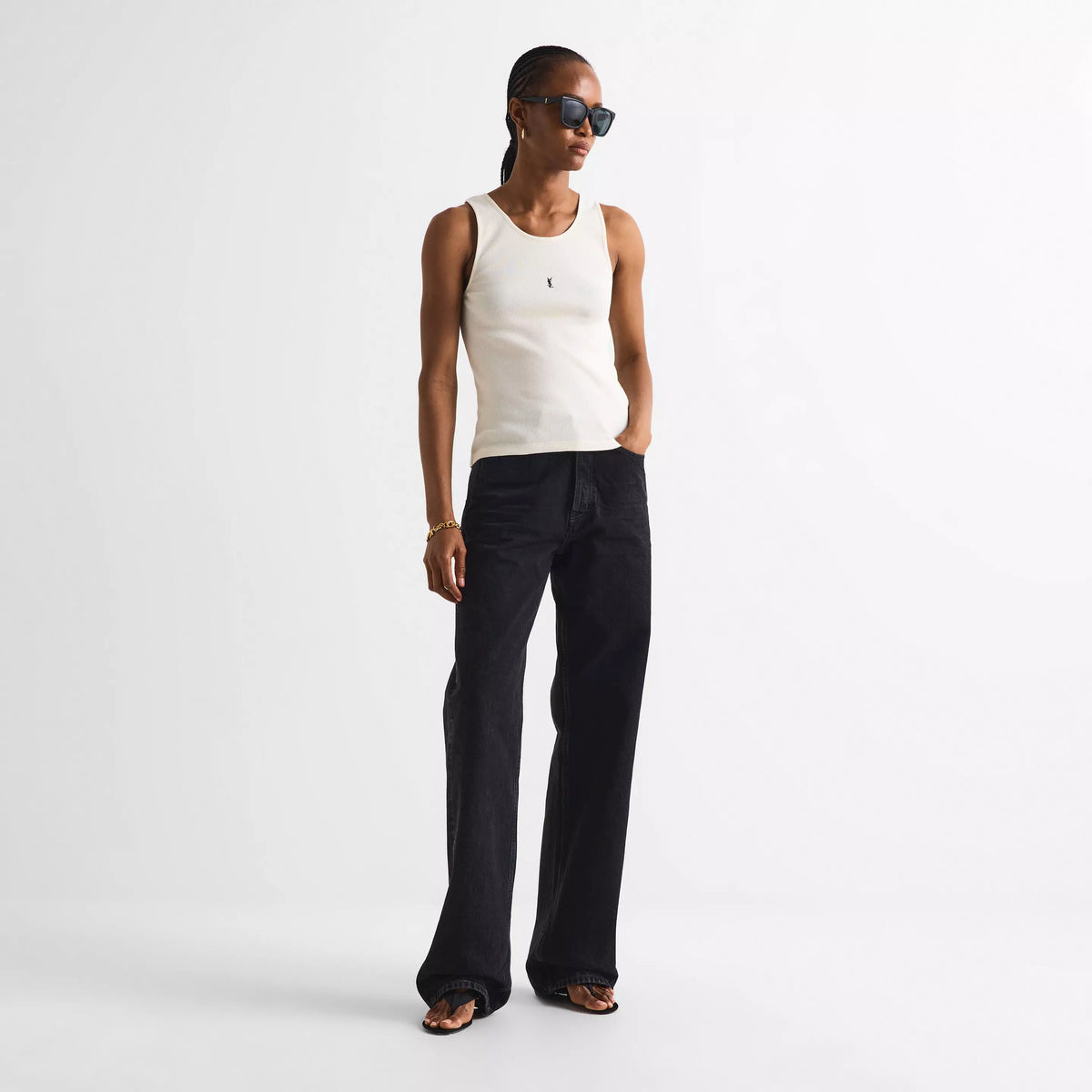 Saint Laurent Women SL M171/F 001 57 Black Square Sunglasses