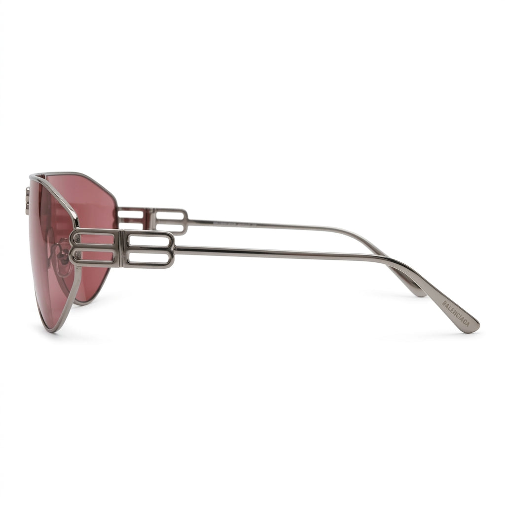 Balenciaga BB0283S Unisex Shield Silver / Pink Sunglasses