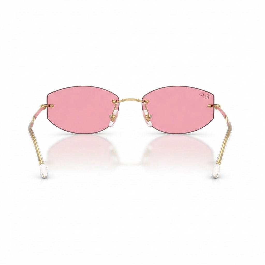 Ray-Ban Unisex Rimless Geometric Pink Sunglasses