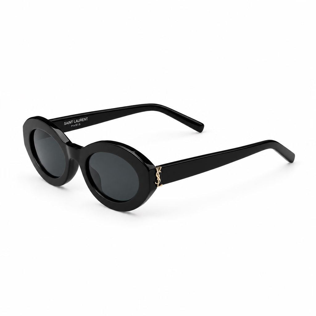 Saint Laurent Women SL M136 Oval Black Sunglasses