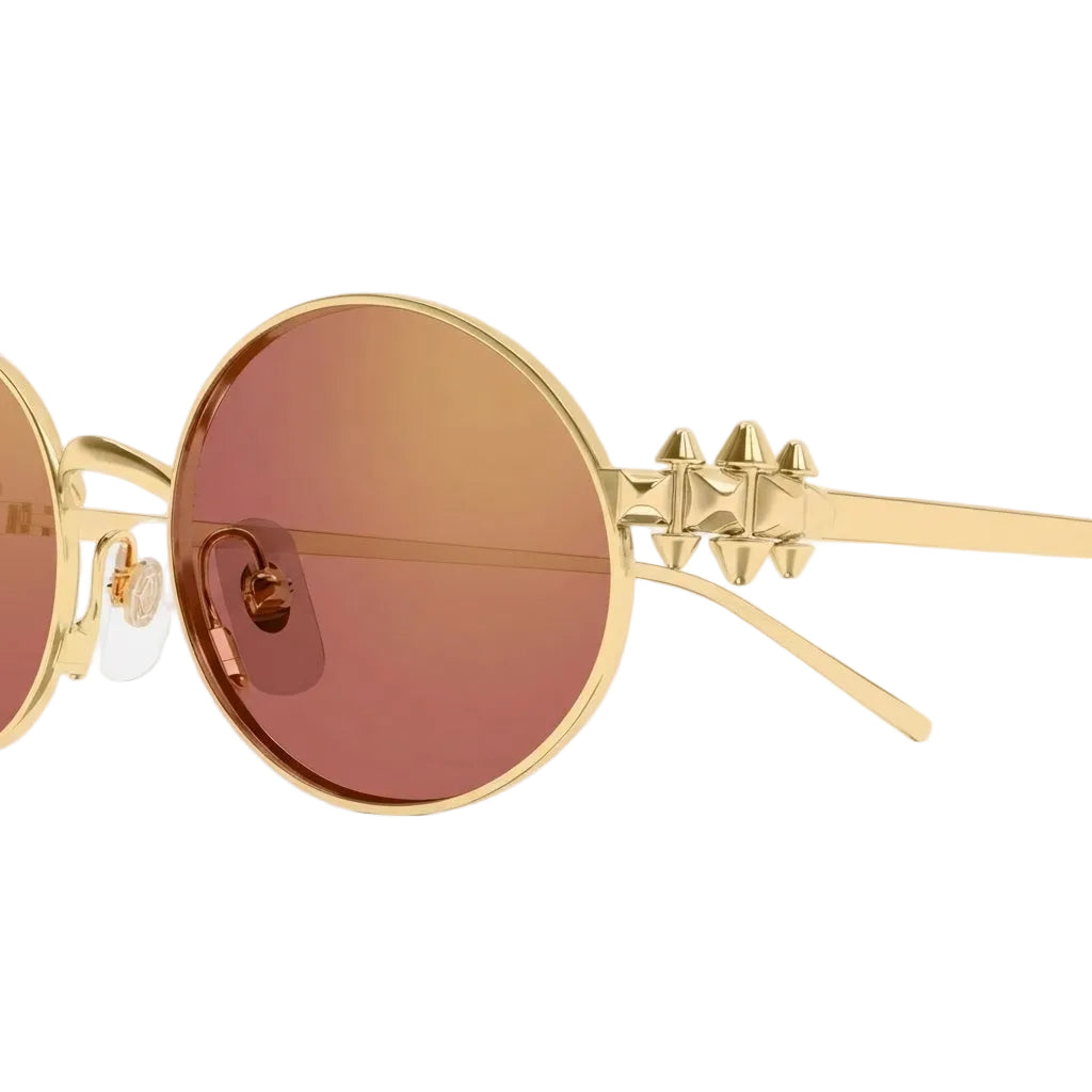 Cartier Clash de Women Oval Gold Finish Studded Temple Gold Orange Sunglasses