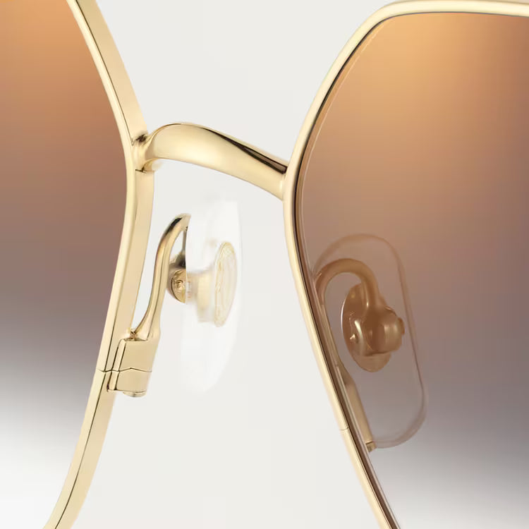 Cartier Clash de C Women Gold Finish Studded Temple Square Grey Gradient Sunglasses