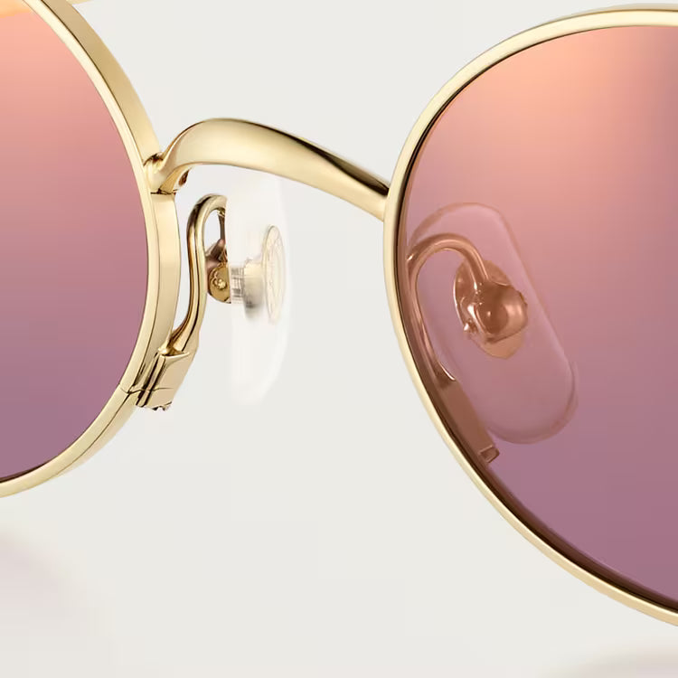 Cartier Clash de Women Oval Gold Finish Studded Temple Purple Sunglasses