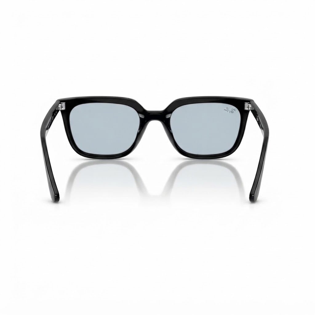 Ray-Ban Square Unisex Polished Black Frame Light Blue Sunglasses