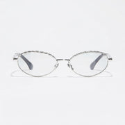Chanel Women Oval Silver / Light Gray Sunglasses