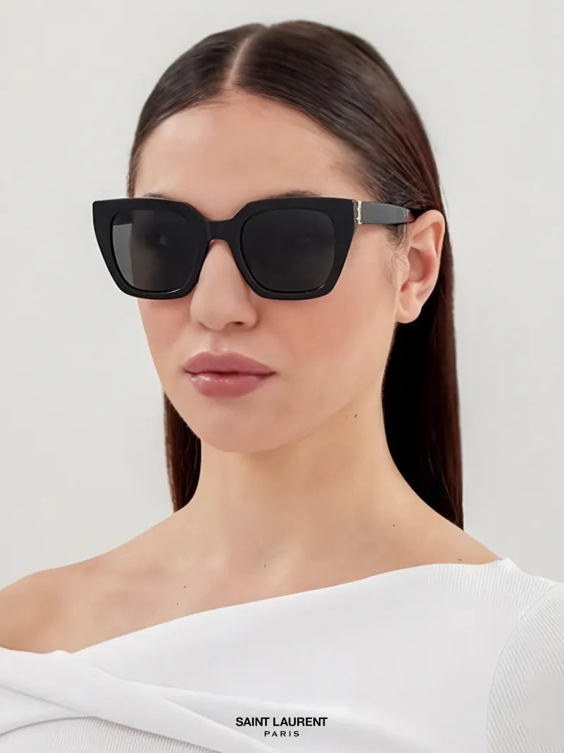 Saint Laurent SL M143 Women Cat-Eye Black Sunglasses