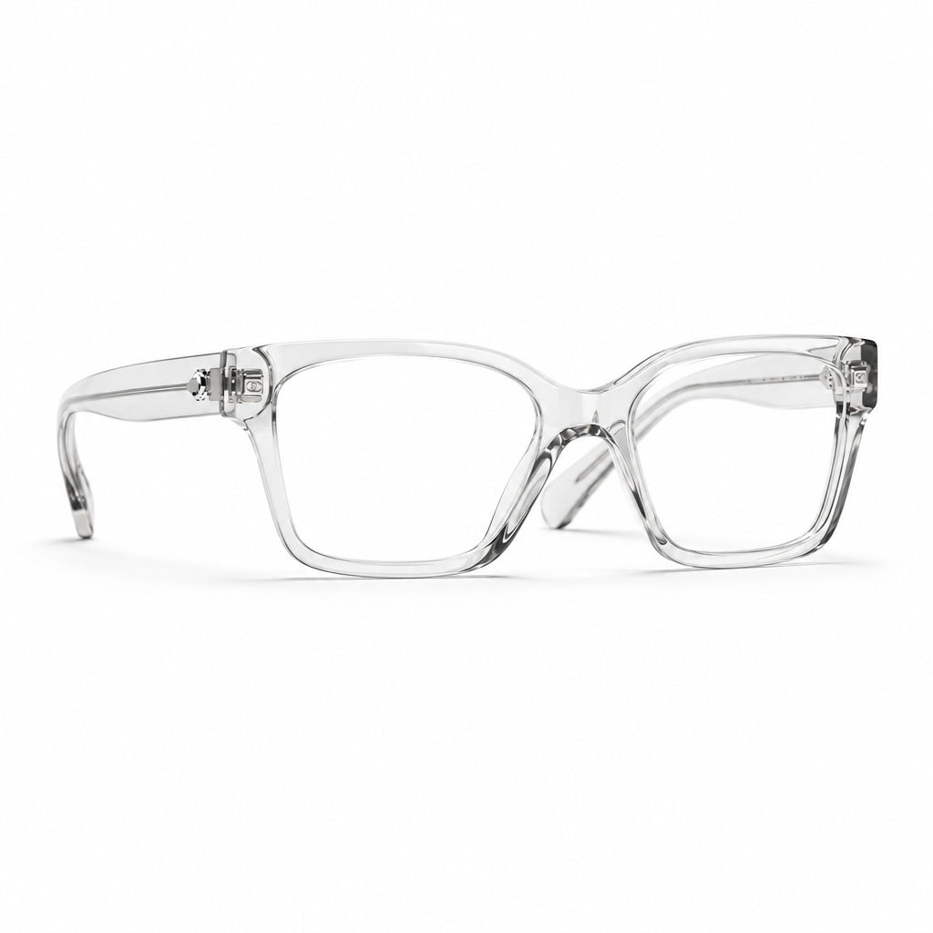 Chanel Women Rectangular Transparent Grey Optical Glasses