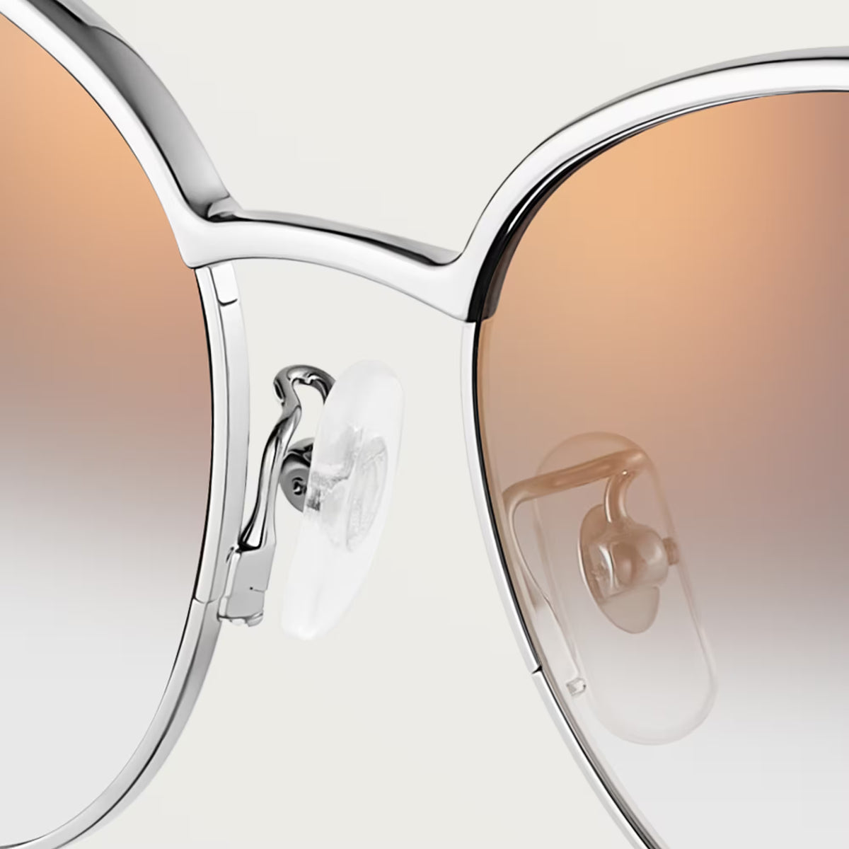 Cartier Panthère de Women Silver Grey Gradient Cat Eye Sunglasses