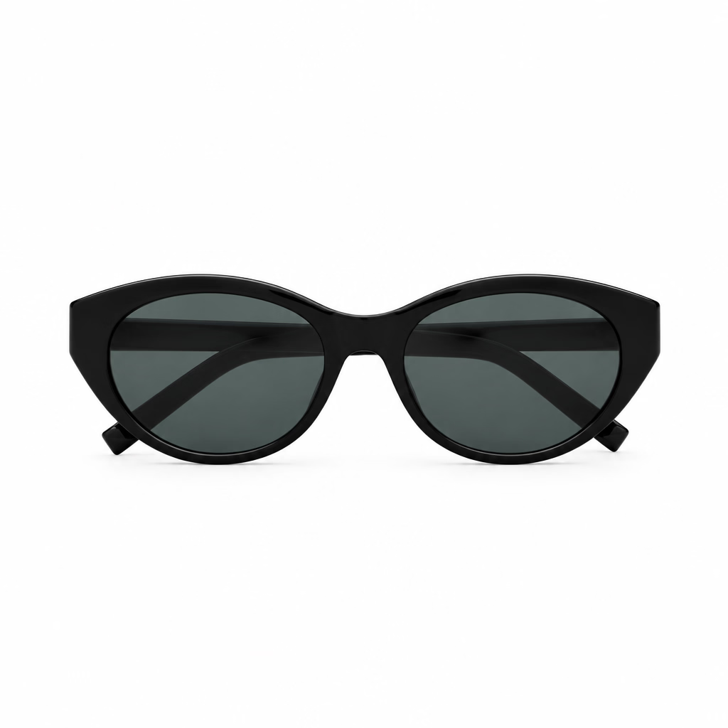 Saint Laurent Women SL M148/F Rounded Cat-Eye Black / Light Gold Sunglasses